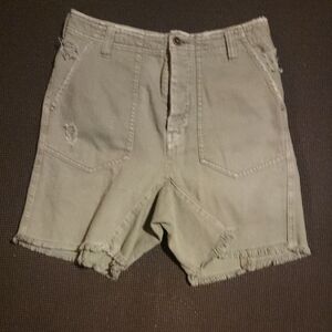 Free People We The Free She's a legend Cotton frayed hem harem shorts